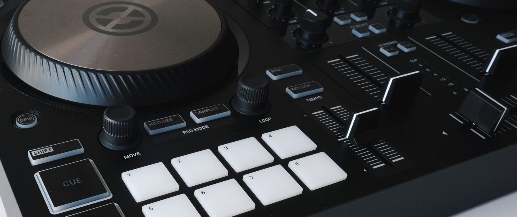 A Traktor Kontrol S2 MK3 used by AURA DJ during event classes such as weddings, corporate events, and parties.