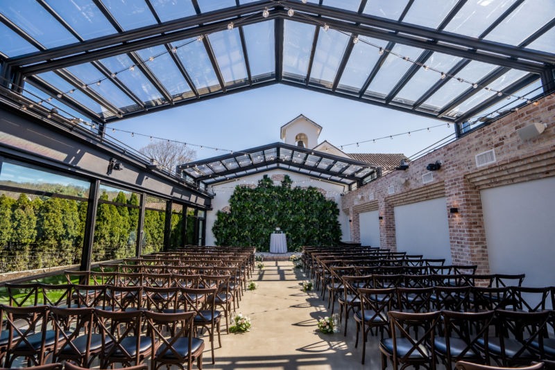 New Jersey DJs sets up for ceremony at Perona Farms.