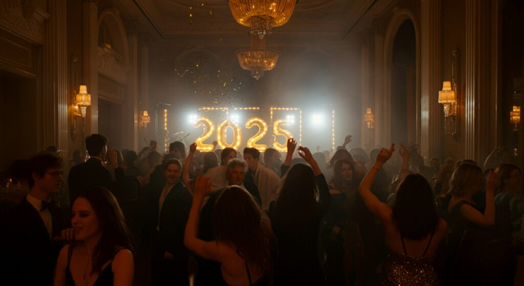 A large 2025 celebration with a full dance floor