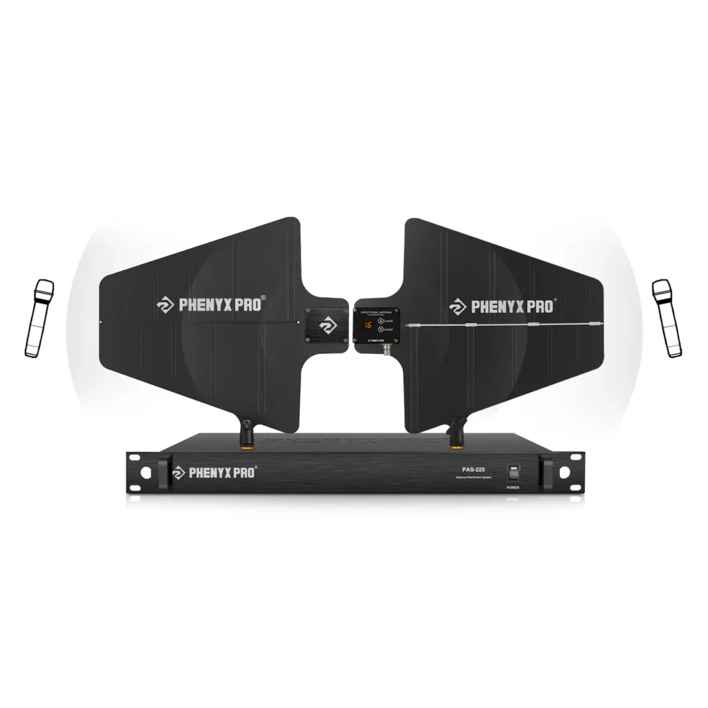 Phenyx Pro PAS-225X graphic with microphones