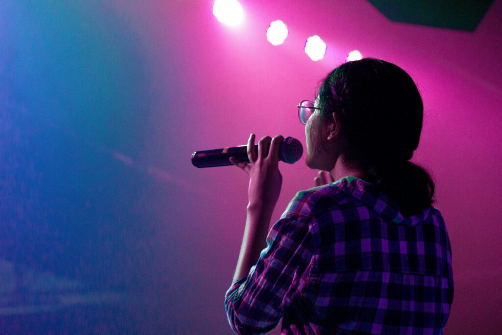 Professional New Jersey Karaoke DJ setup with microphones and lighting